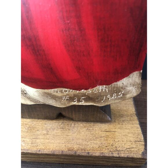 Signed & Numbered Santa Claus Hand painted Wood Folk Art Primitive Christmas VTG - Picture 4 of 4